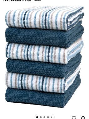 Amazon Blue and White Striped & Solid Hand Towels - 6-Pack
